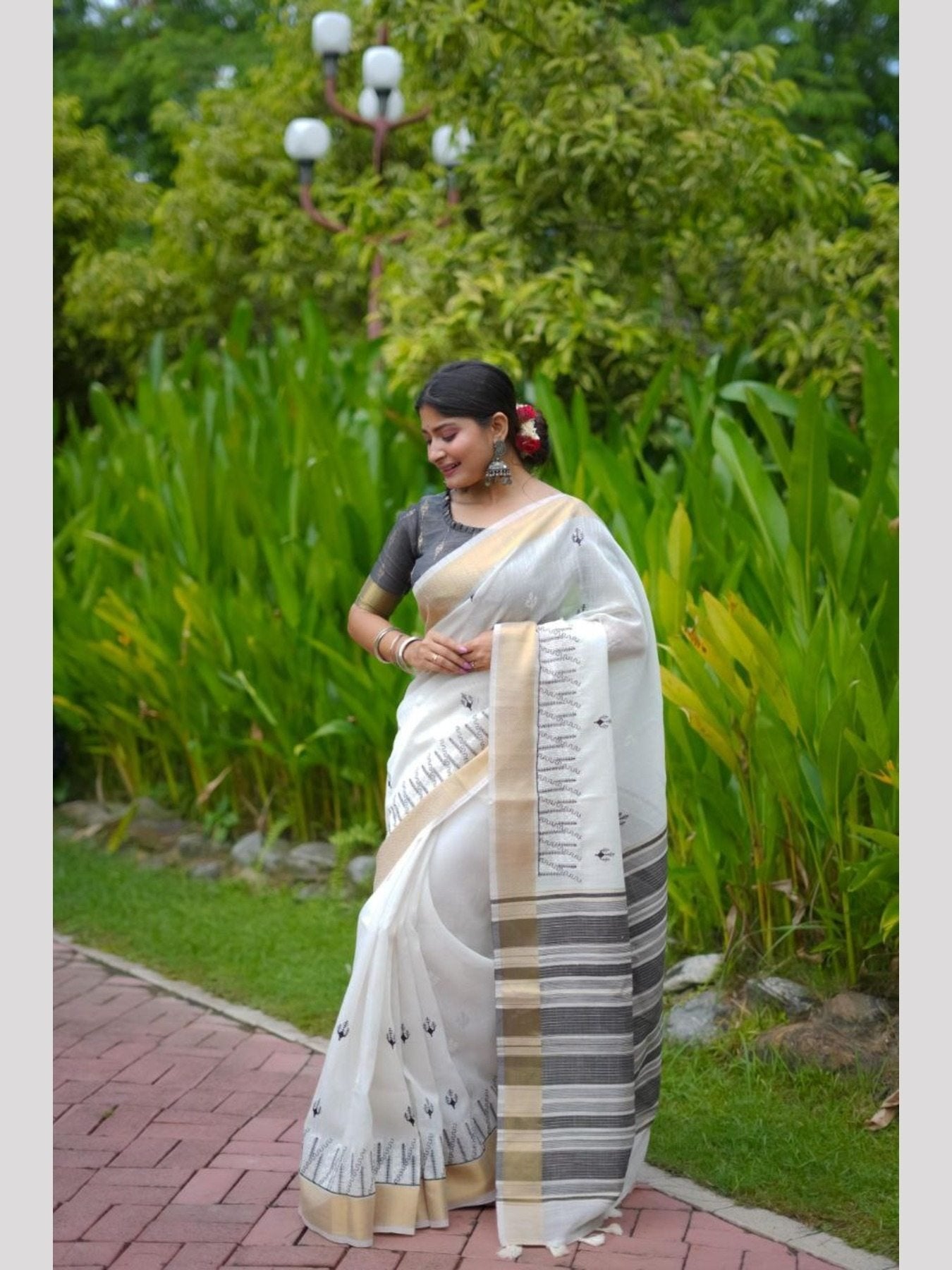 Cotton Saree - pallu design detail