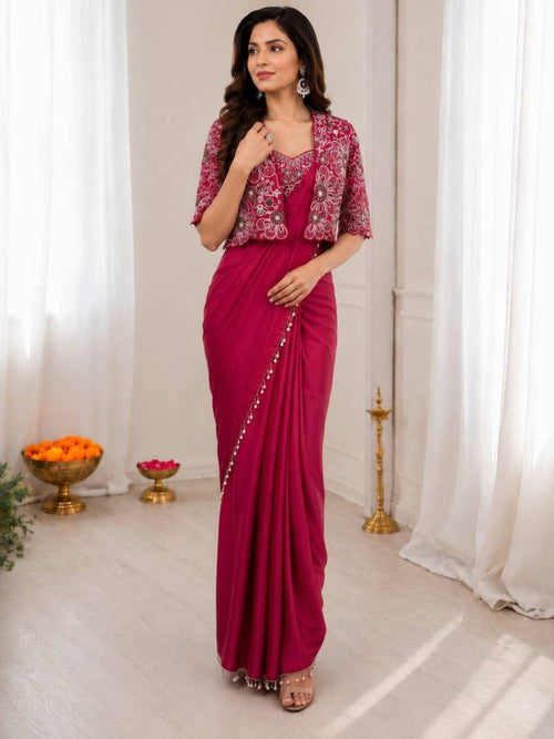 Pink Ready to Wear Saree at Snyvia