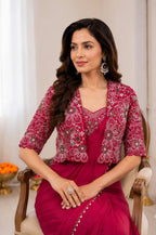 Pink Saree - drape and pallu detail