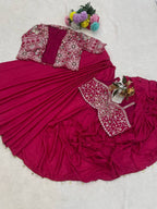 Pink Saree - back view