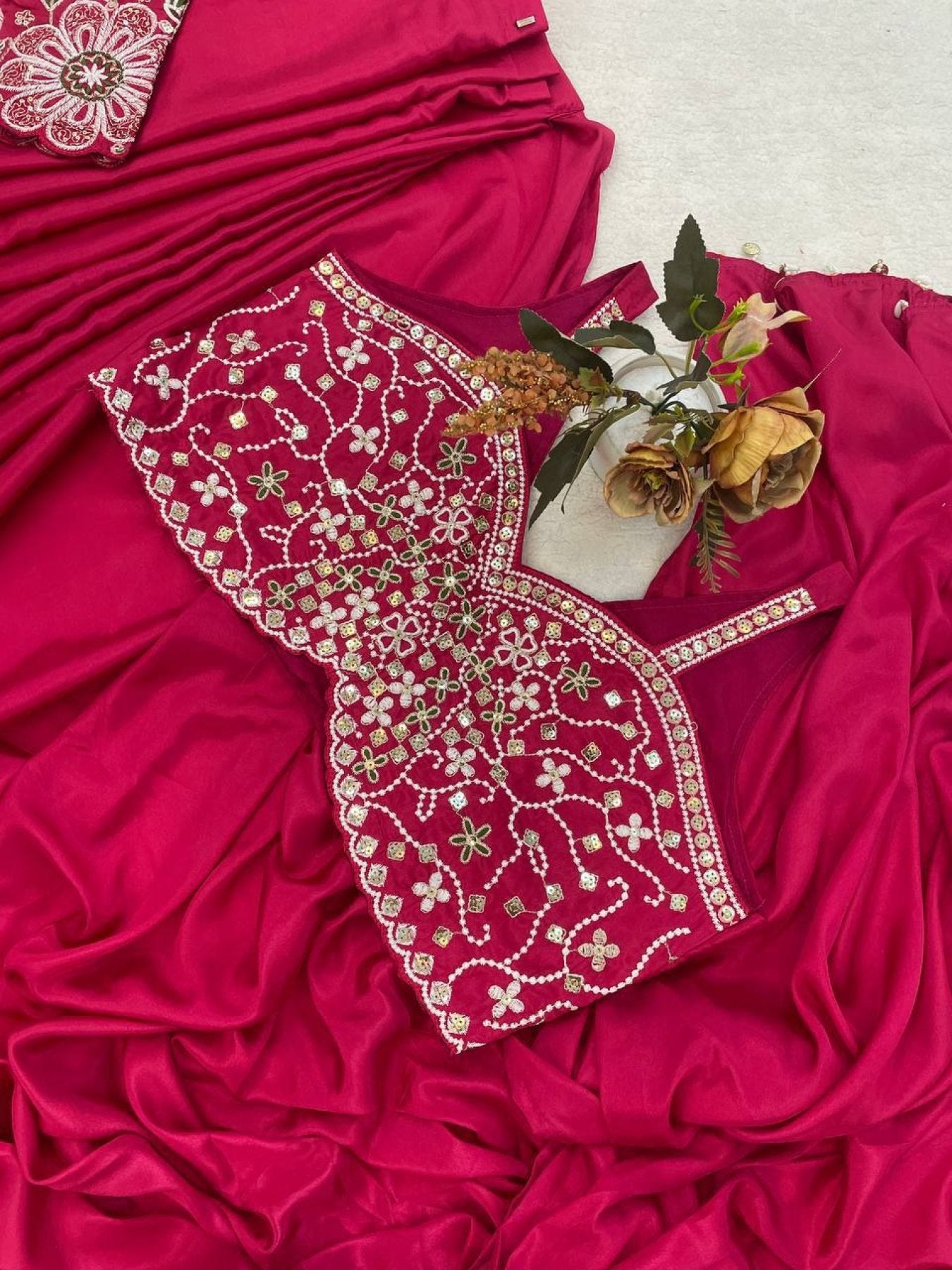 Pink Saree - styling and accessories view