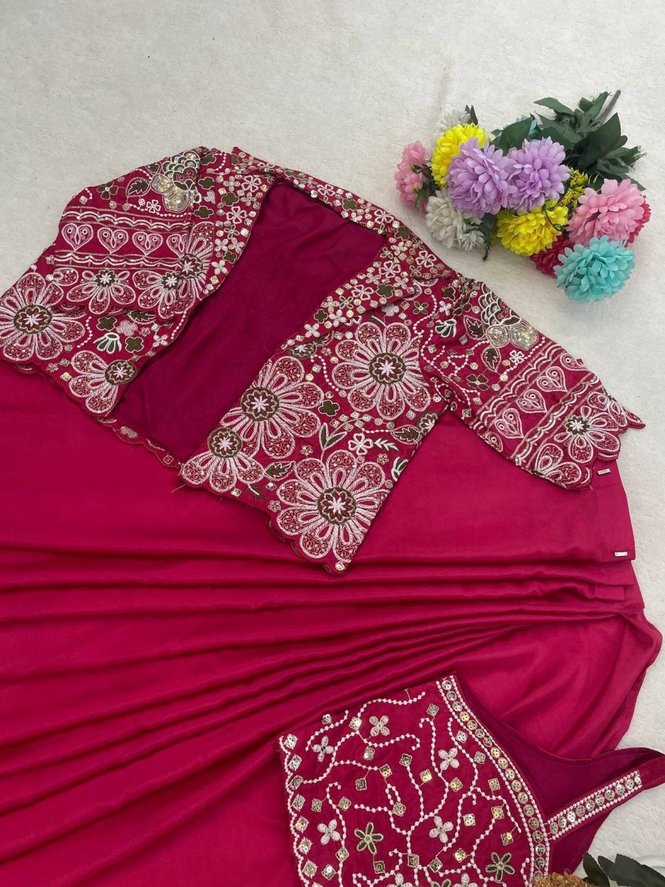 Pink Saree - full-length drape