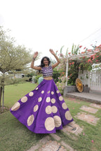 Roman Silk Navratri Lehenga Choli with Mirror Lace Work and 6 Meter Flair colour variant view