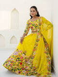 Floral Organza Lehenga Choli with Sequins Embroidery for Wedding Wear for women | Snyvia