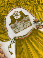 Fendi Silk Lehenga Choli with White Beads Work for Wedding Wear blouse and dupatta detail