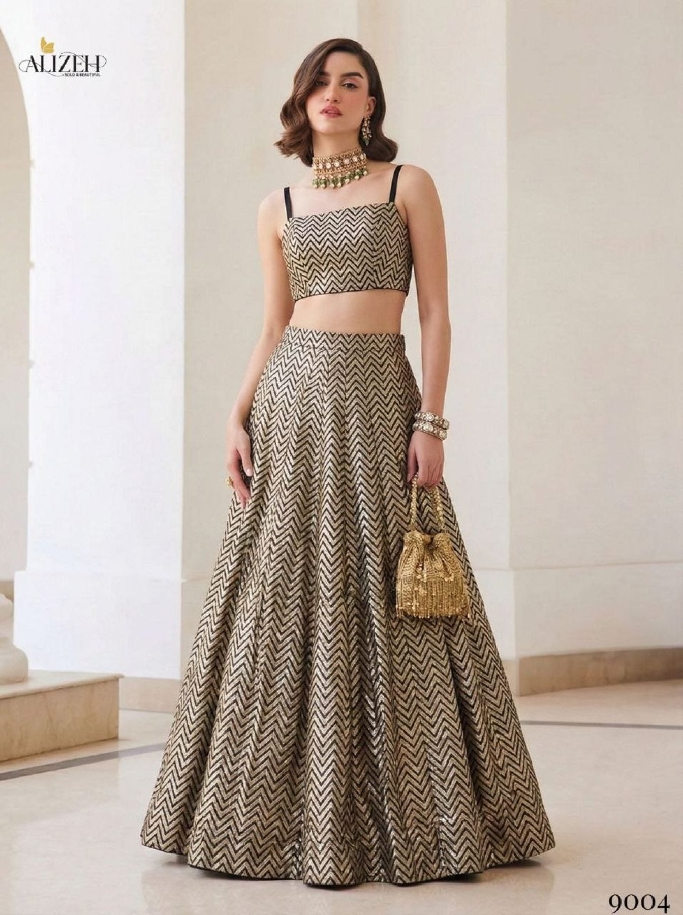 Lehenga Choli for Festive Wear full drape view