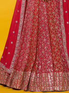 Georgette Lehenga Choli with Zari and Multiple Sequins Embroidery Work detailed view