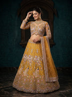 Butterfly Net Coding Sequins Lehenga fabric texture detail
