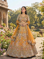 Butterfly Net Coding Sequins Lehenga back view