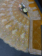Butterfly Net Coding Sequins Lehenga front view