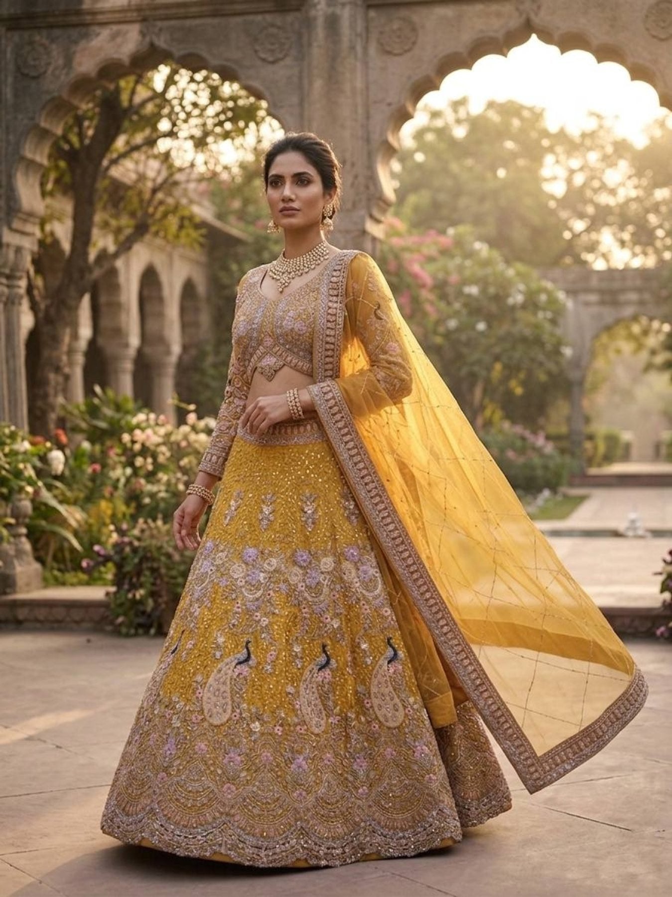 Butterfly Net Coding Sequins Lehenga colour variant view