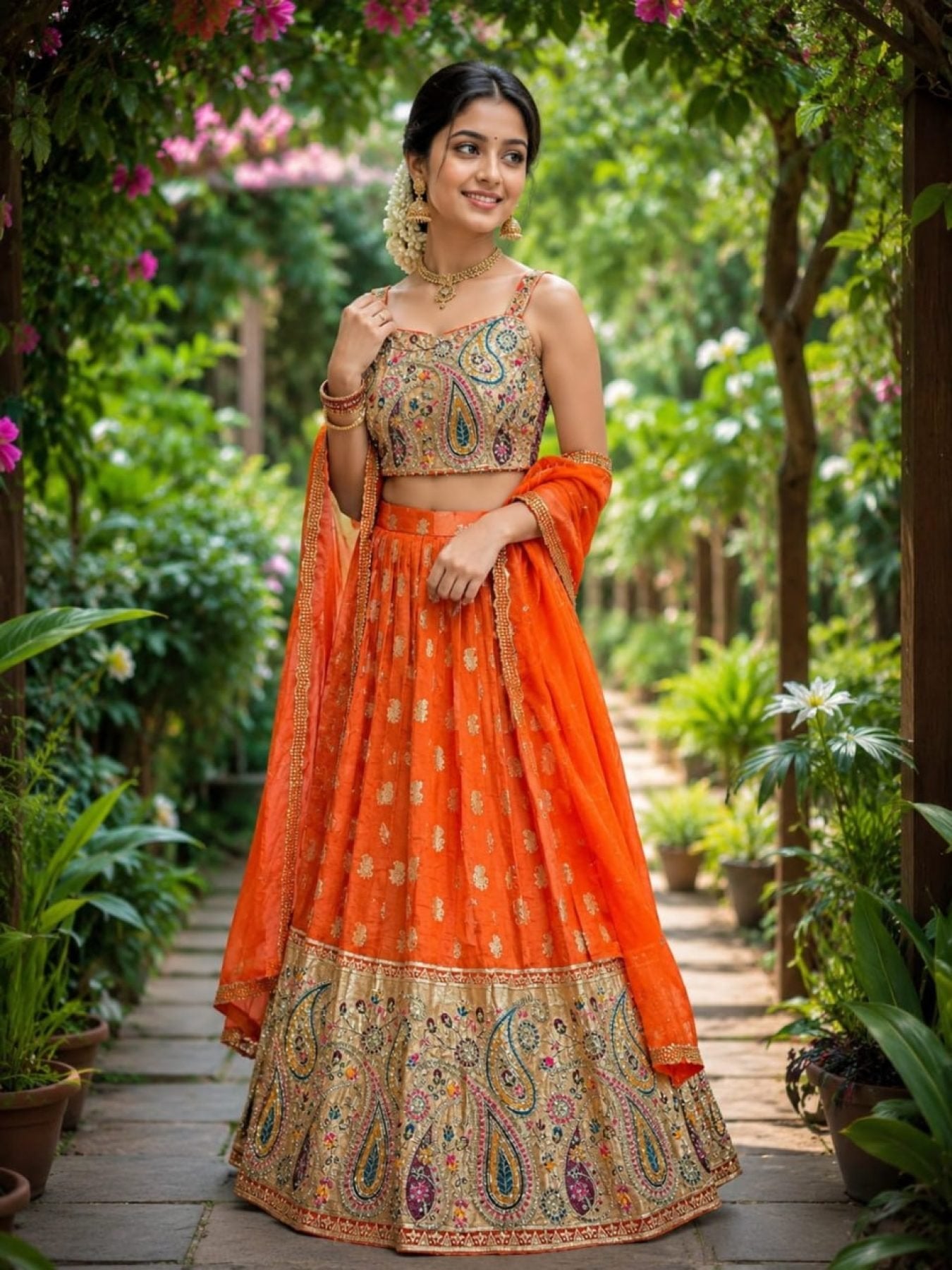 Durable Mother Daughter Matching Lehenga Choli Combo Set colour variant view