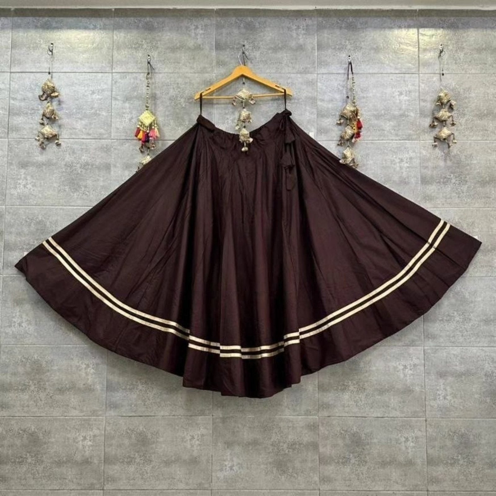 Mustard Yellow Navratri Lehenga with Gotta Patti Work embroidery close-up