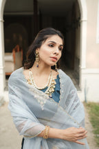Silk Lehenga with Weaving Border and Zari Work for Bridal Functions embroidery close-up