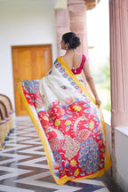Linen Saree - side drape view