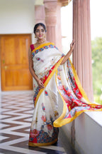 Linen Saree - blouse and border close-up