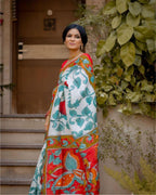 Linen Saree - fabric texture close-up