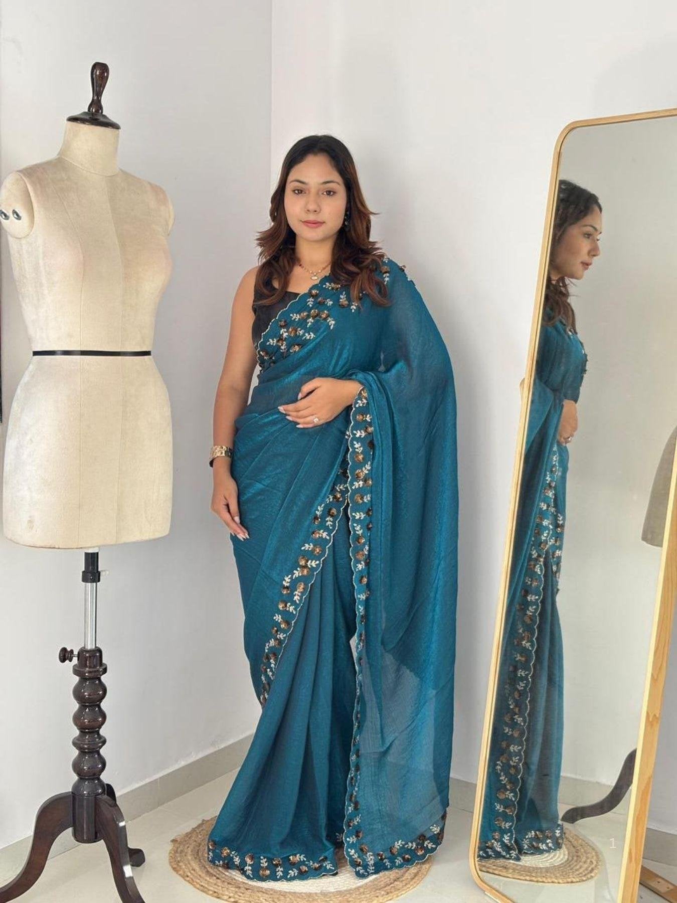 Chiffon Saree for women - full front view | Snyvia