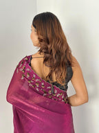 Chiffon Saree - blouse and border close-up