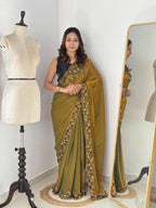 Chiffon Saree - embroidery work detail