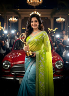 Linen Saree - side drape view