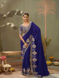Blue Silk Saree for women - full front view | Snyvia