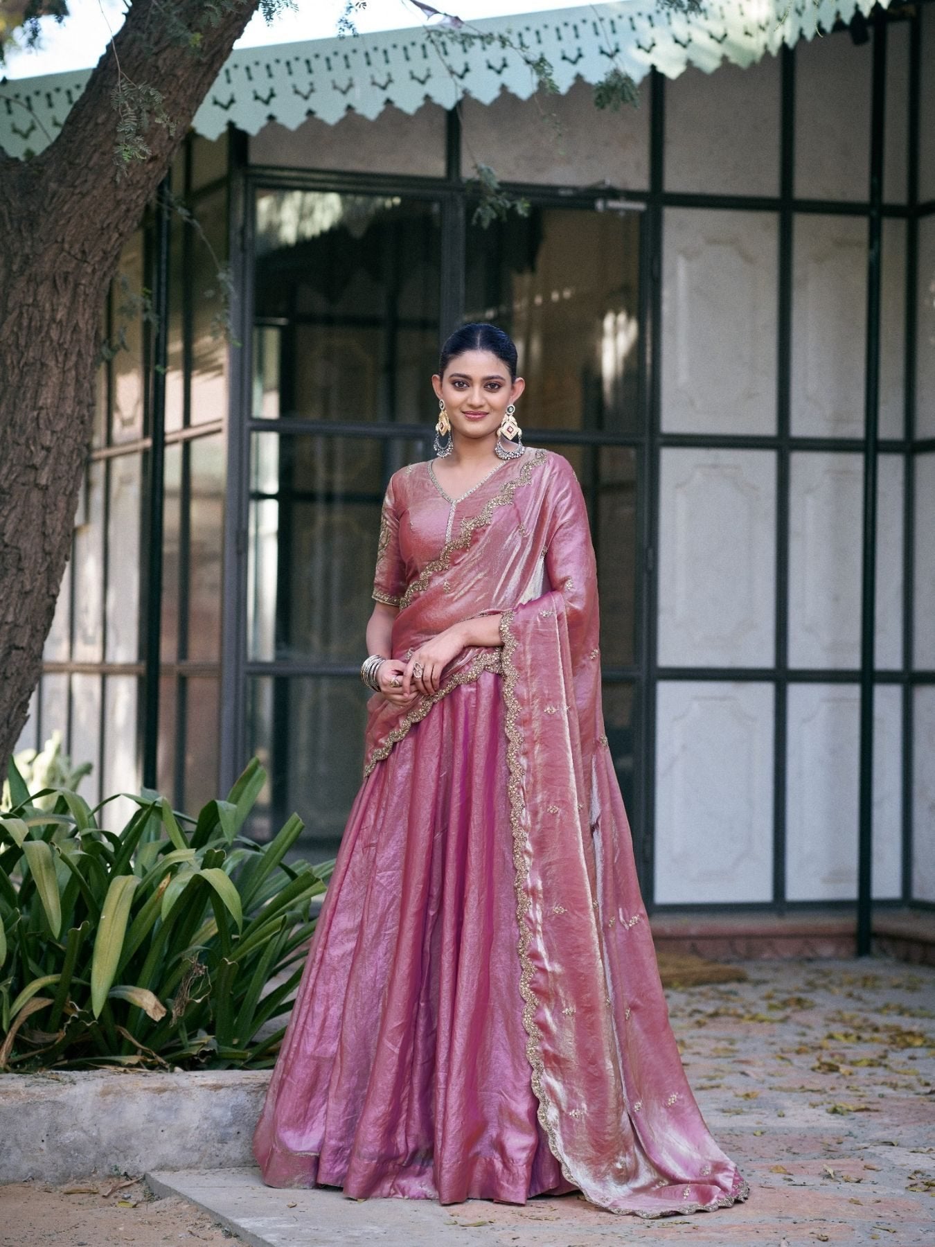 Fendi Lehenga with Sequins Embroidery back view