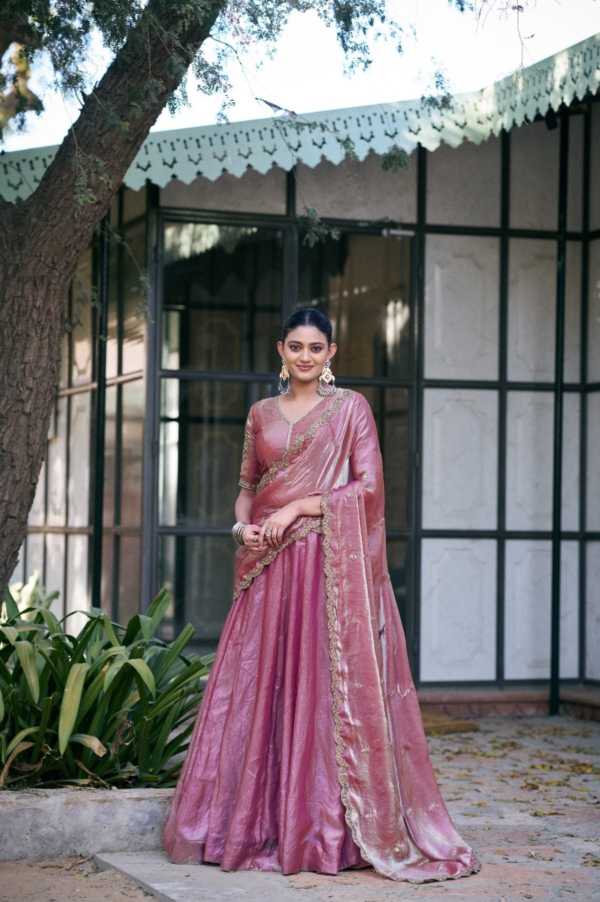 Fendi Lehenga with Sequins Embroidery front view