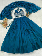 Fendi Silk Lehenga Choli with White Beads Work for Wedding Wear embroidery close-up