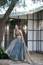 Fendi Lehenga with Sequins Embroidery fabric texture detail