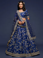 Art Silk Lehenga Choli Set with Heavy Zari and Sequins Work styling view