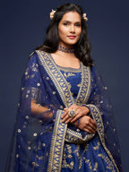 Art Silk Lehenga Choli Set with Heavy Zari and Sequins Work colour variant view