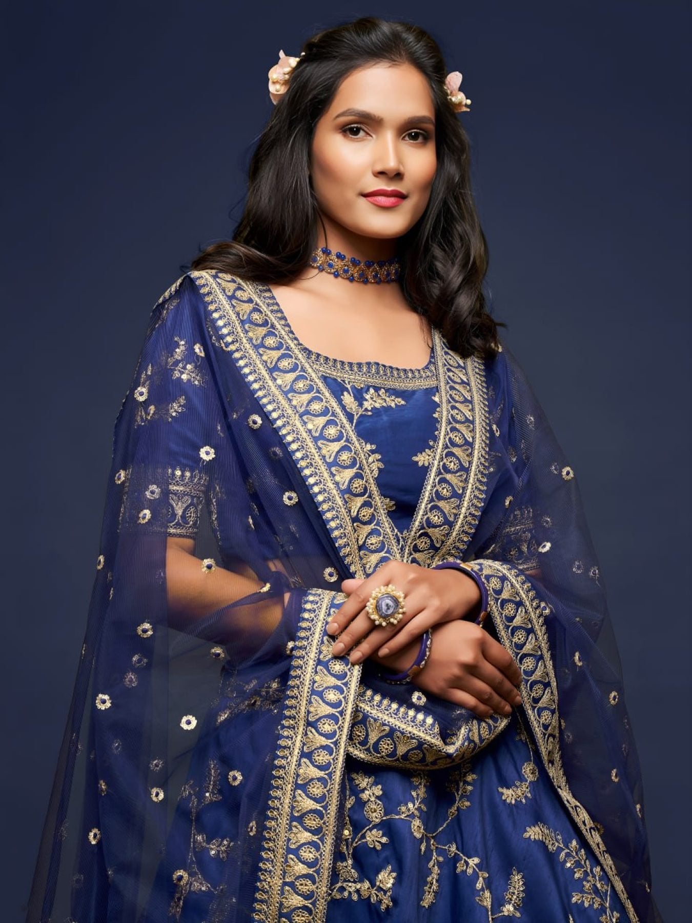 Art Silk Lehenga Choli Set with Heavy Zari and Sequins Work colour variant view