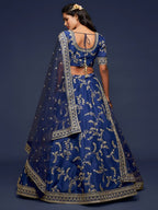 Art Silk Lehenga Choli Set with Heavy Zari and Sequins Work front view