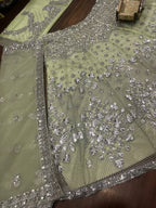 Lehenga Set with Intricate Mirror and Floral Embroidery styling view