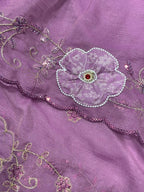 Lavender Saree - embroidery work detail