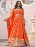 Georgette Wedding Lehenga with Heavy Sequins and Gottapatti Work for women | Snyvia