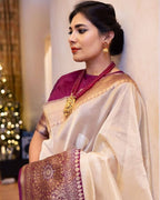 Gold Silk Saree - fabric texture close-up