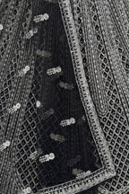 Navy Net Lehenga with Embroidery for Wedding Wear colour variant view
