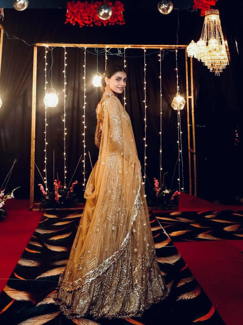 Golden Kasturi Silk Lehenga at Snyvia
