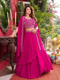 Pink Wedding Special Vichitra Lehenga with Shrug Dupatta and Heavy Work for women | Snyvia