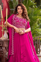 Wedding Special Vichitra Lehenga with Shrug Dupatta and Heavy Work styling view