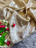 White Banarasi Saree for women - full front view | Snyvia