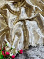 White Banarasi Saree - pallu design detail