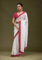 Gold Tissue Saree - blouse and border close-up