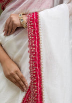 Gold Tissue Saree - fabric texture close-up