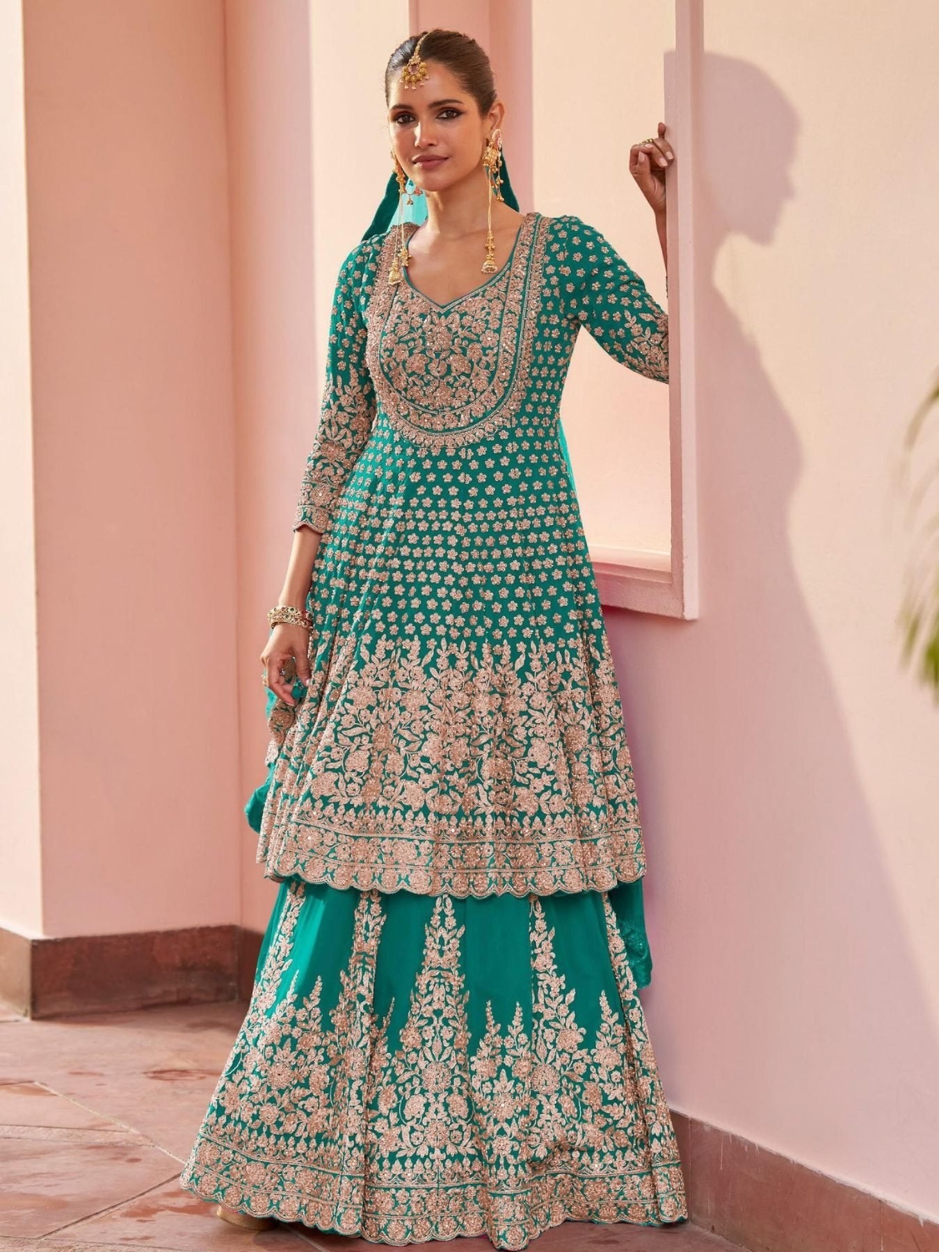 Zenvique Georgette Lehenga Suit From The Alika Catalog back view