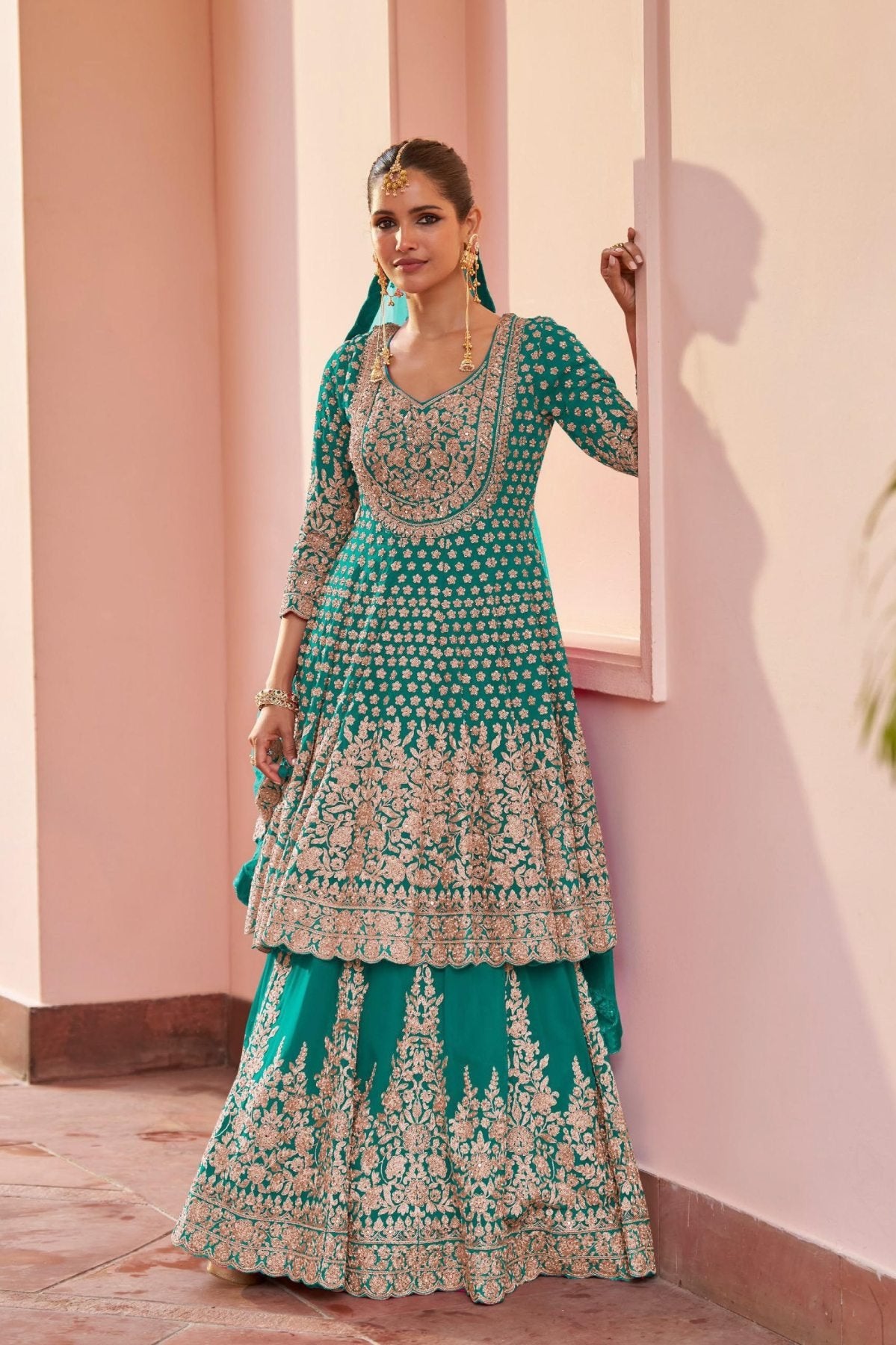 Zenvique Georgette Lehenga Suit From The Alika Catalog colour variant view