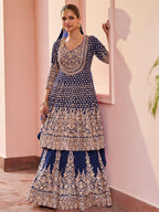 Blue Zenvique Georgette Lehenga Suit From The Alika Catalog for women | Snyvia