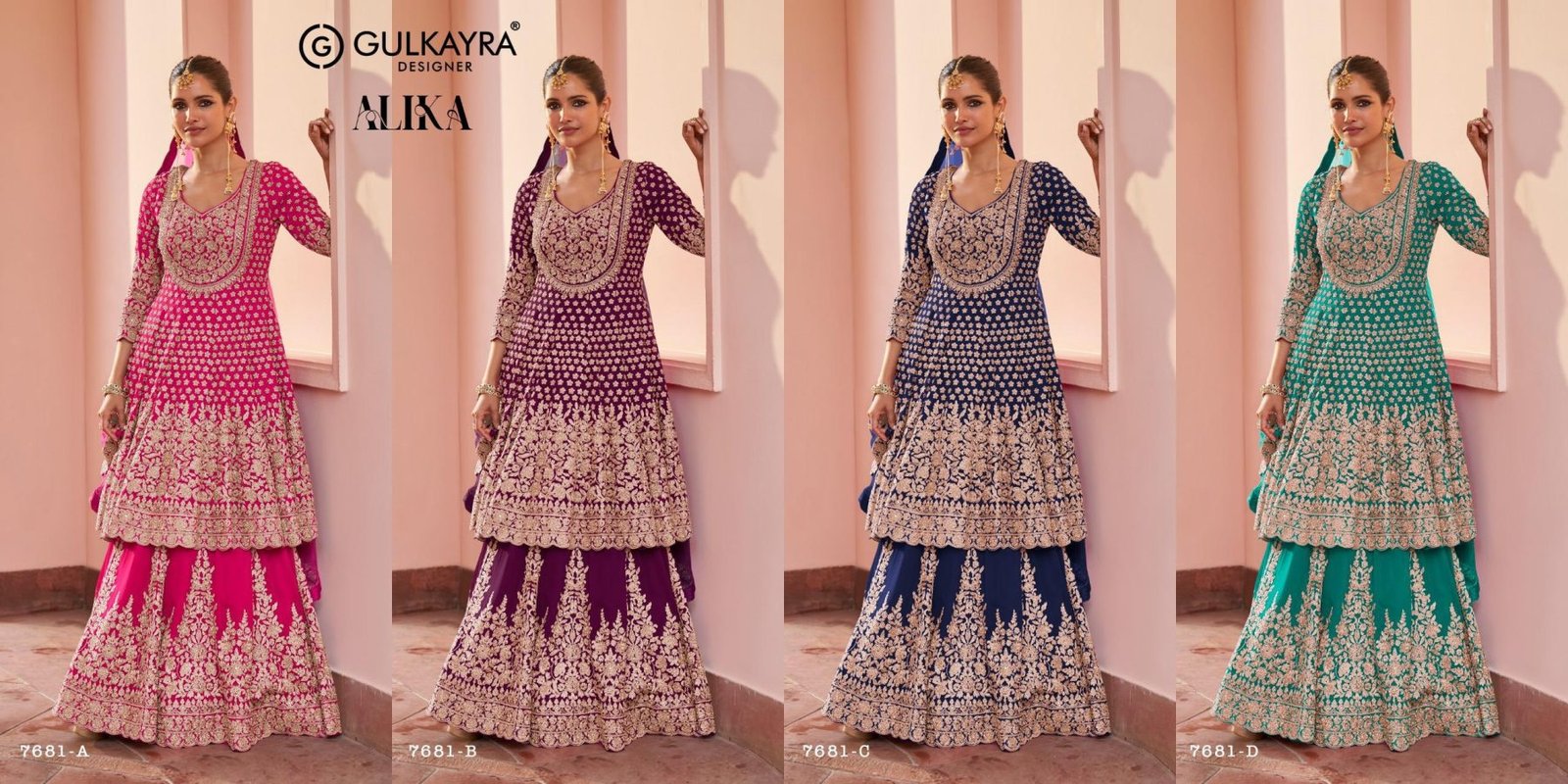 Sky Blue Zenvique Georgette Lehenga Suit From The Alika Catalog embroidery close-up